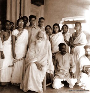 Rabindranath Tagore with Students
